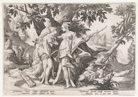 KG 02490
<br/>
Metamorfosen: Callisto en Jupiter in de vorm van Diana
<br/>
<em>Anoniem NL (16de - 17de eeuw)</em>
